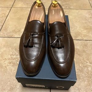 Brown Leather Tassel Loafers
